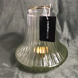 Pear Shaped Candle Holder Transparent Crystal Classic Dinner 6 1/4” used